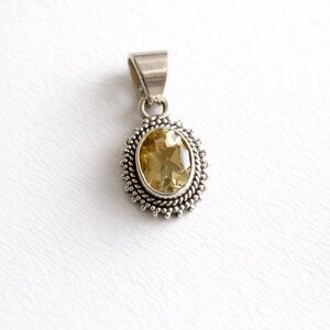 Sterling Silver Citrine Pendant New